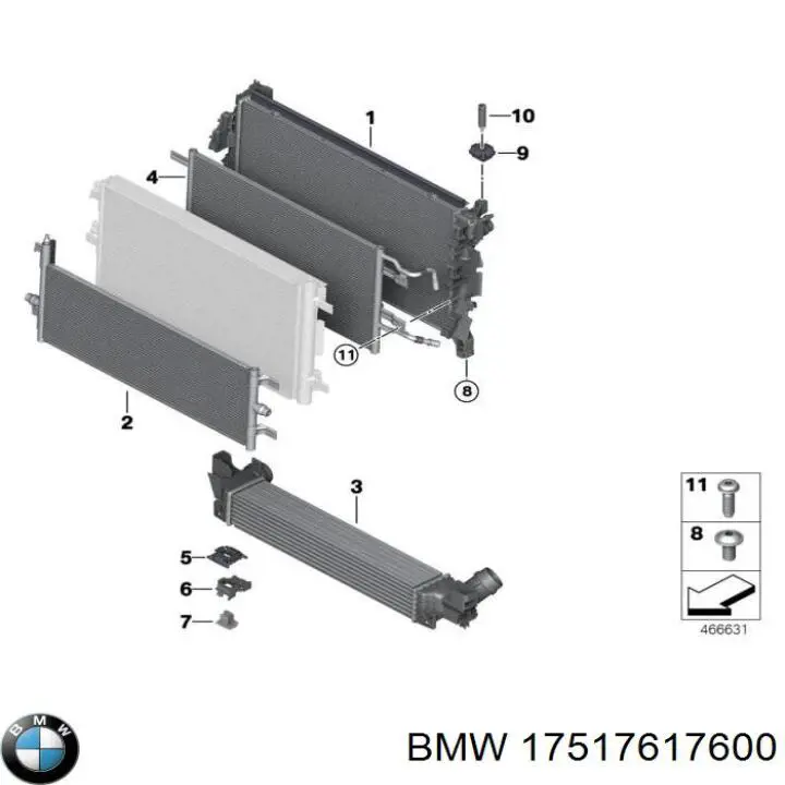 Radiador de aire de admisión BMW 17517617600 precio, desde 250,45 EUR