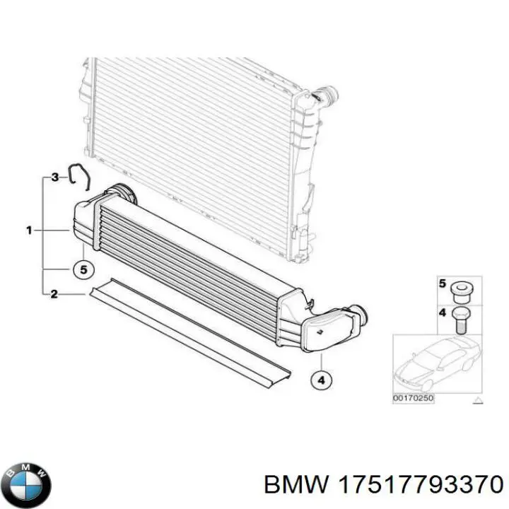 Radiador de aire de admisión BMW 17517793370 precio, desde 59,53 EUR