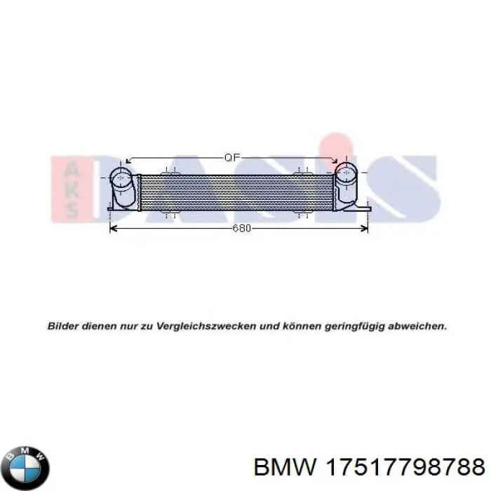 Radiador de aire de admisión BMW 17517798788 precio, desde 88,57 EUR