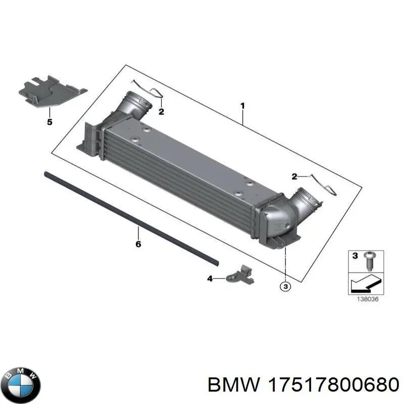 Radiador de aire de admisión BMW 17517800680 precio, desde 117,61 EUR
