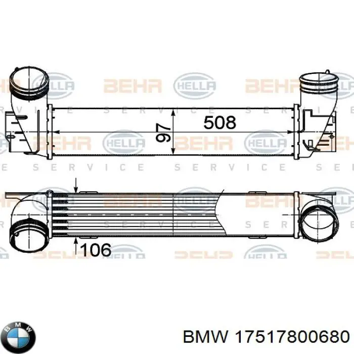 Comprar 17517800680 BMW Turbo intercooler