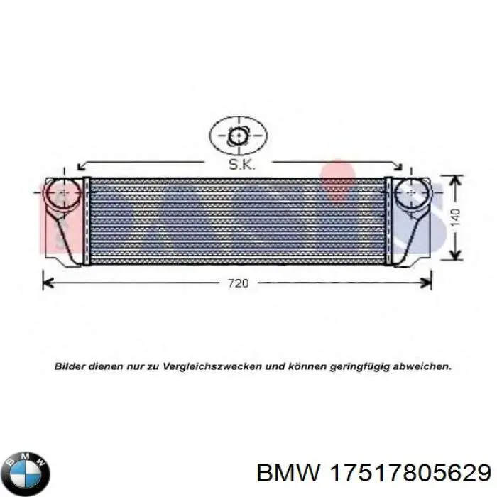 Radiador de aire de admisión BMW 17517805629 precio, desde 123,42 EUR