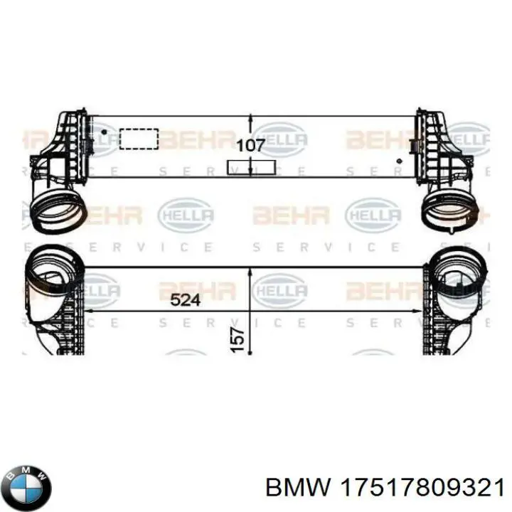 Radiador de aire de admisión BMW 17517809321 precio, desde 135,04 EUR
