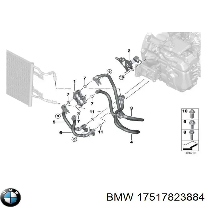 17517823884 BMW radiador de aire de admisión