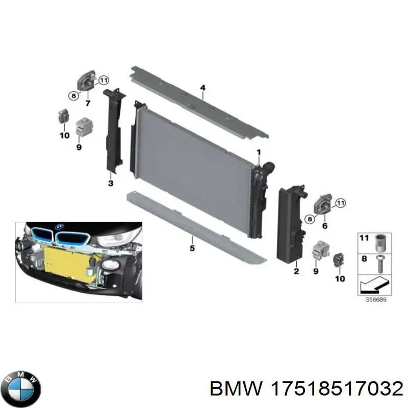 17518517032 BMW condensador aire acondicionado