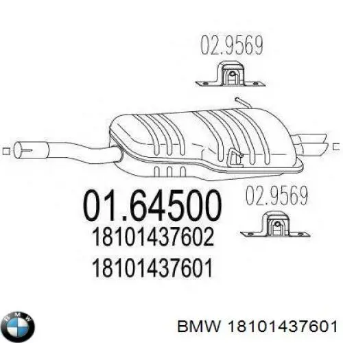 Silencioso trasero para BMW 3 (E46)