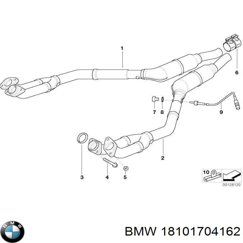 Tubo de admisión del silenciador de escape delantero derecho para BMW 5 (E39)