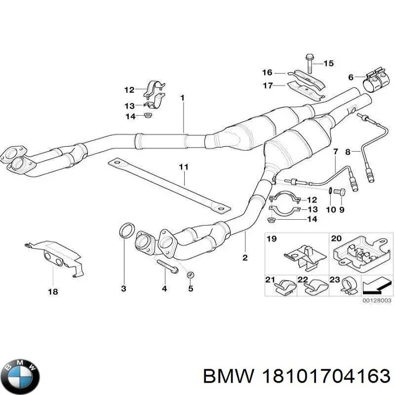 Tubo de admisión del silenciador de escape delantero izquierdo para BMW 7 (E38)