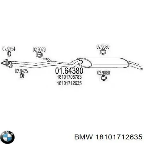 18101712635 BMW silenciador posterior