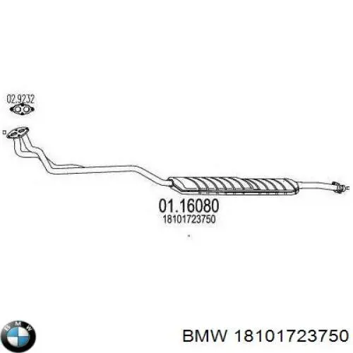 Silenciador, parte delantera para BMW 3 (E36)