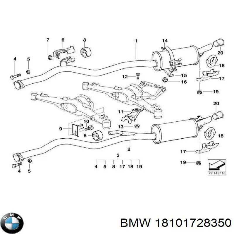 Silencioso trasero para BMW 5 (E34)