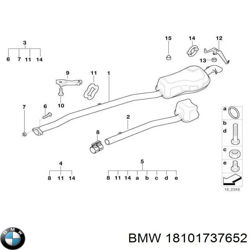 Silenciador trasero BMW 18101737652 precio, desde 90,45 EUR