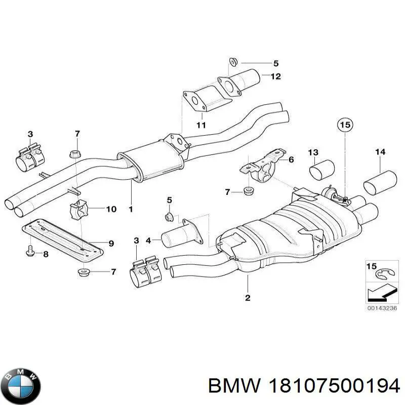 Comprar 18107500194 BMW Cola de escape