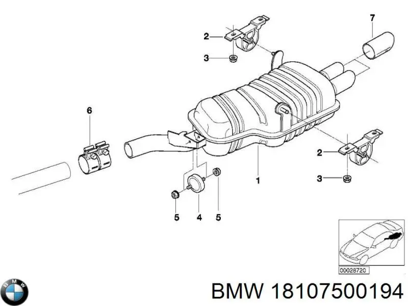Cola de escape BMW 18107500194 precio, desde 90,81 EUR