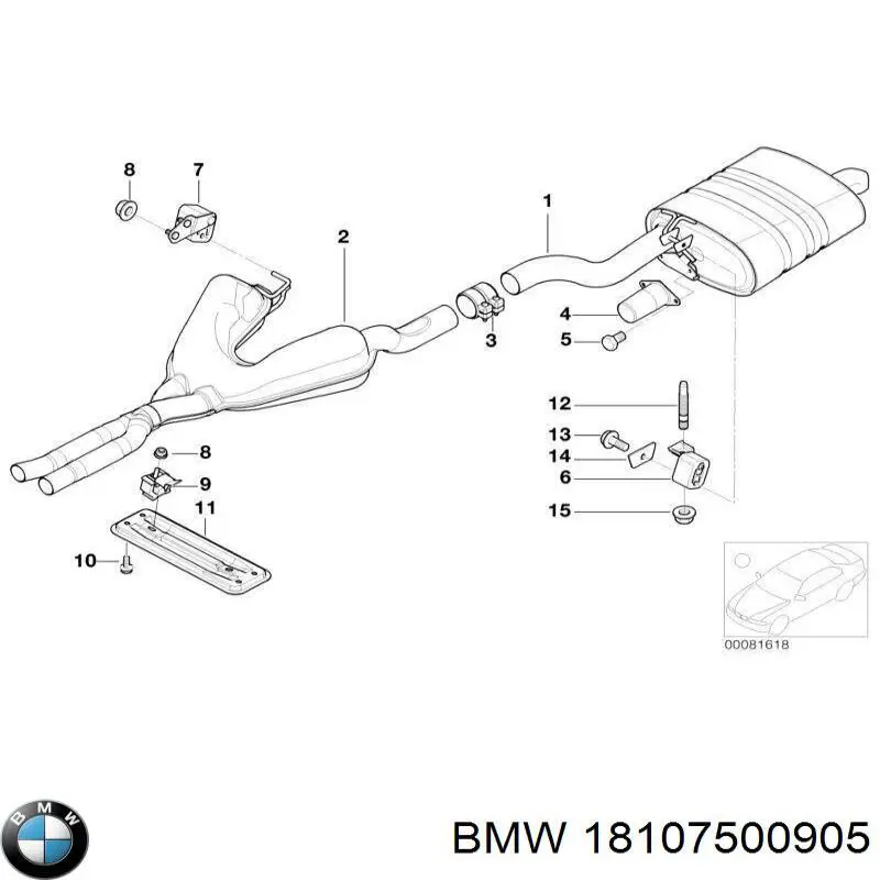 18107500905 BMW silenciador posterior