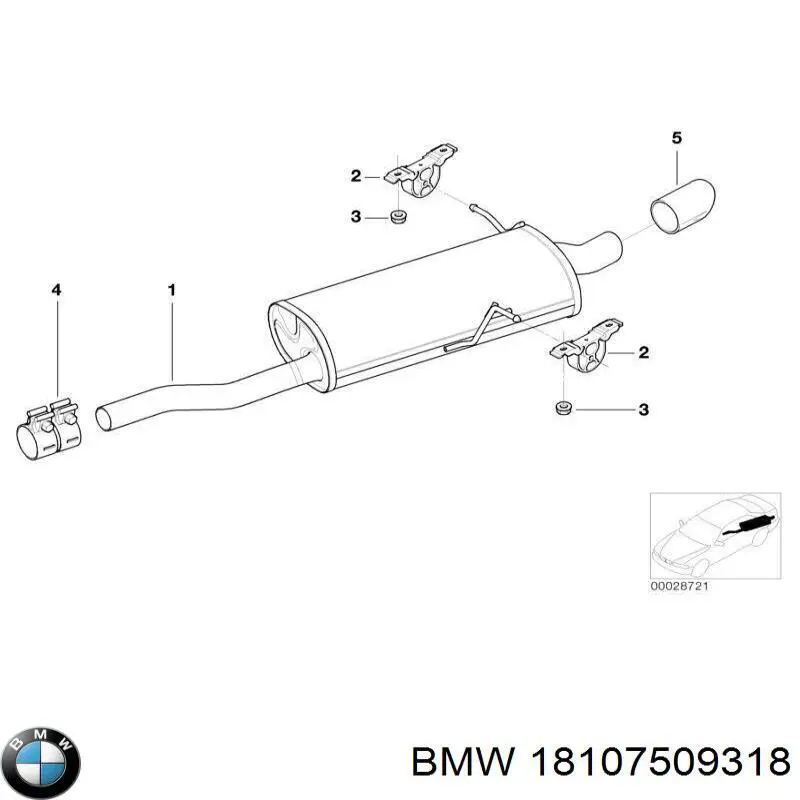Silencioso trasero para BMW 3 (E46)