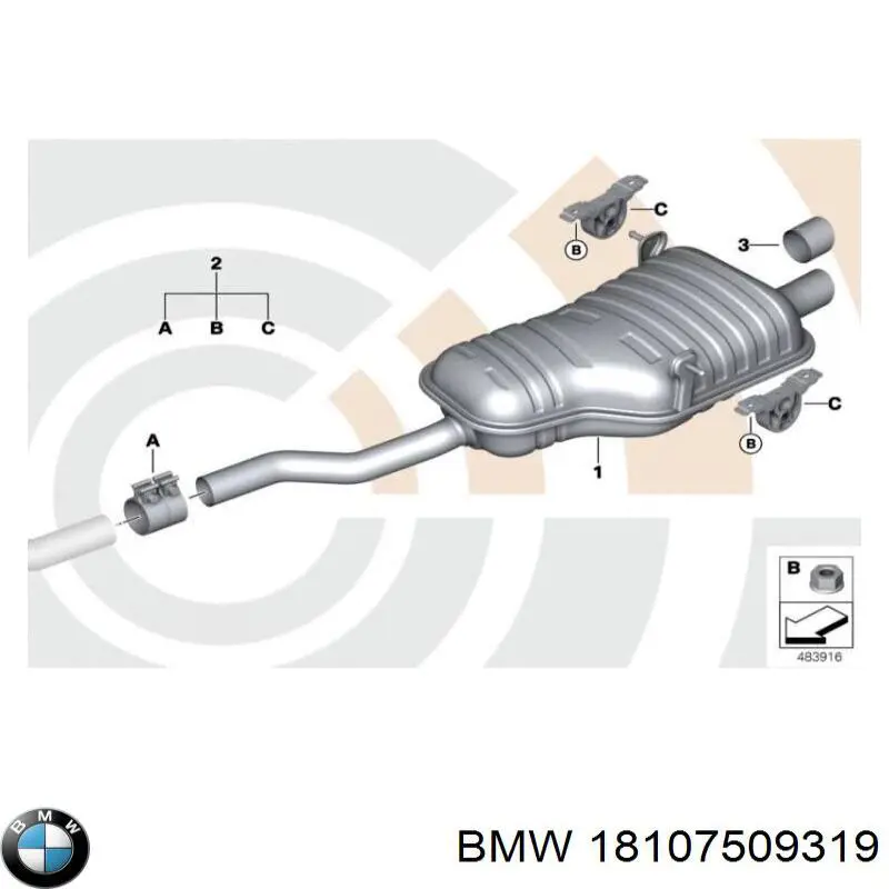 18107509319 BMW silenciador posterior