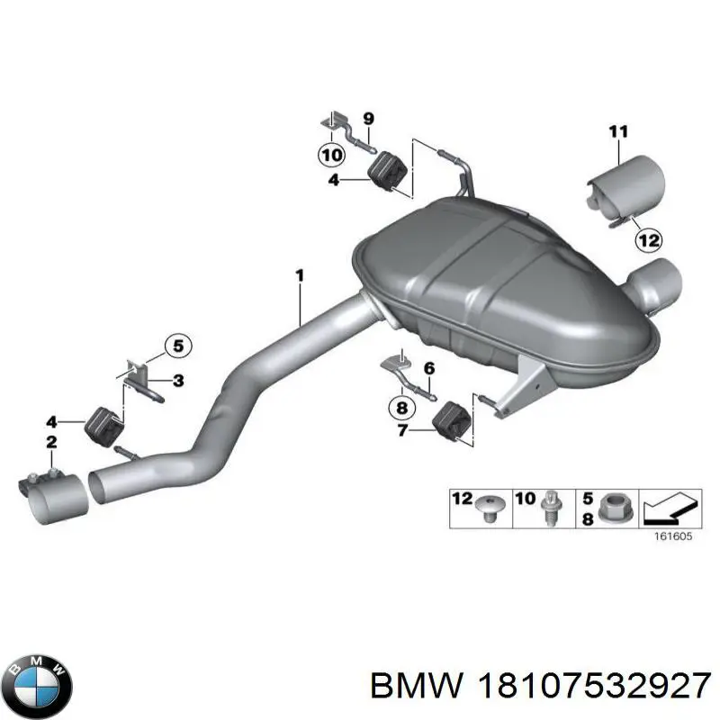 18107532927 BMW junta, tubo de escape