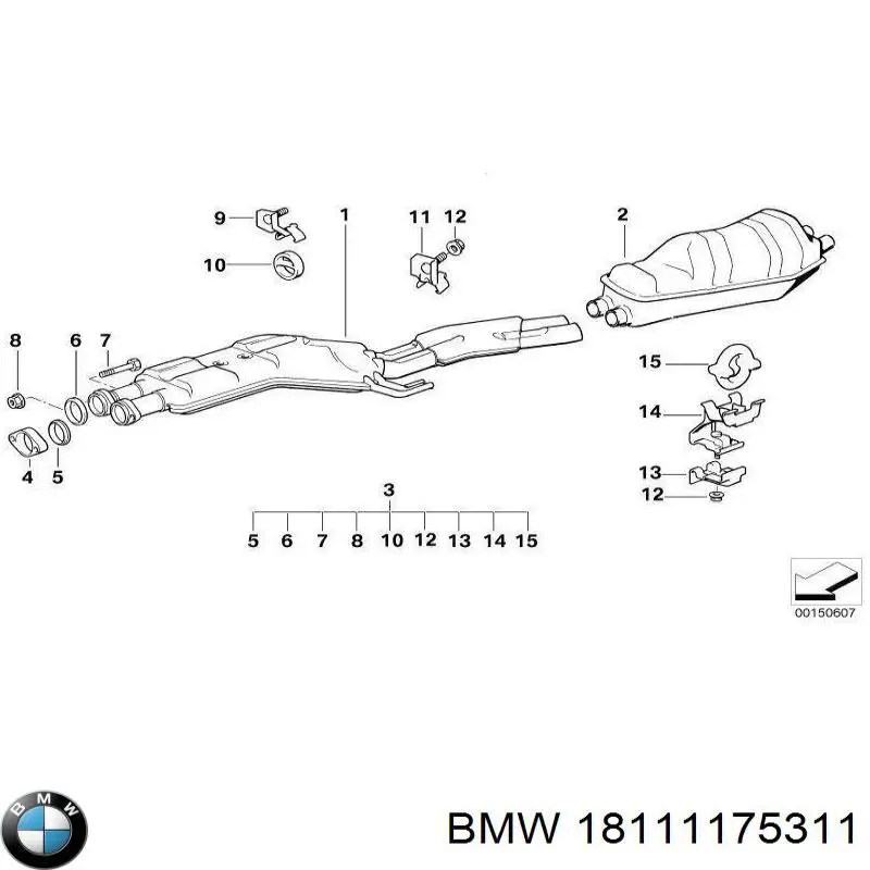 Junta de escape 18111175311 BMW
