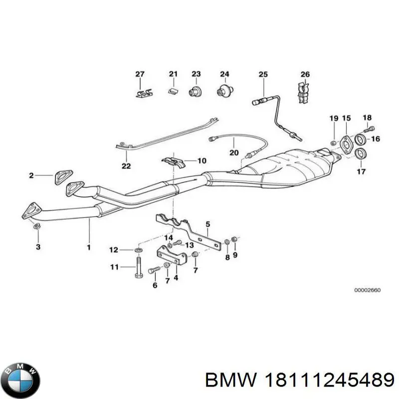 18111245489 BMW junta, catalizador, tubo de escape