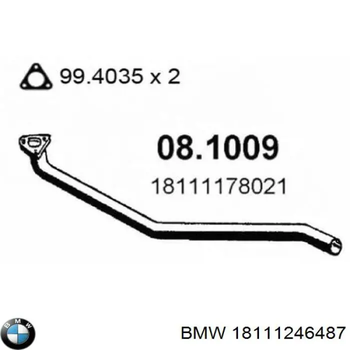 Tubo de admisión del silenciador de escape delantero BMW 3 (E21)