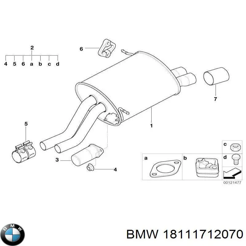 Silenciador trasero para BMW 7  E32