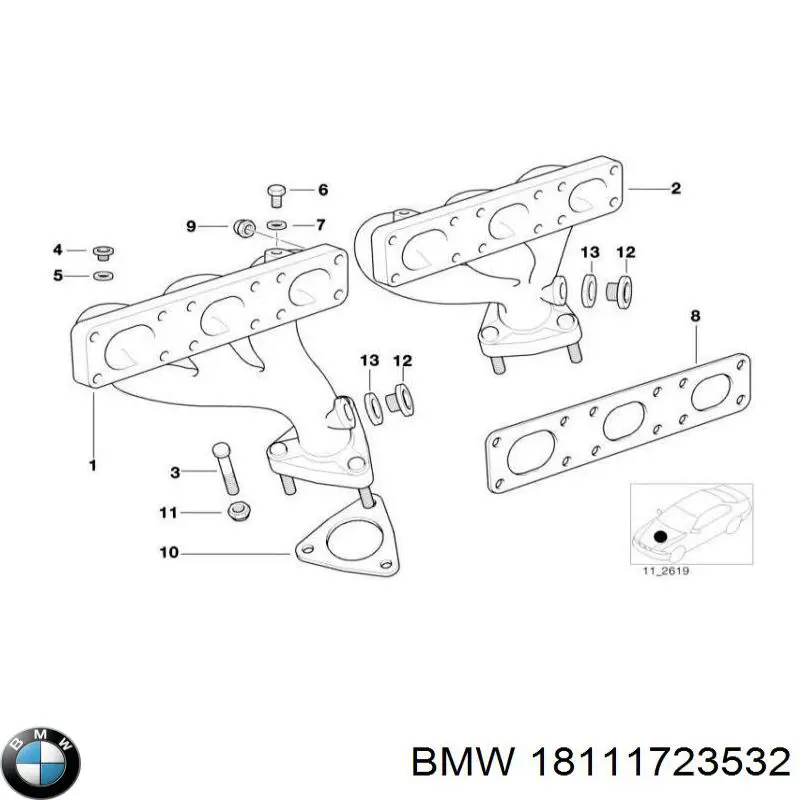 18111723532 BMW Junta de sistema de escape