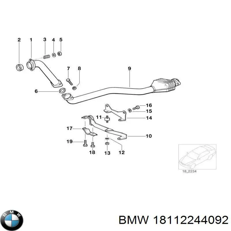 18112244092 BMW junta, tubo de escape