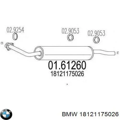 18121175026 BMW Silenciador trasero