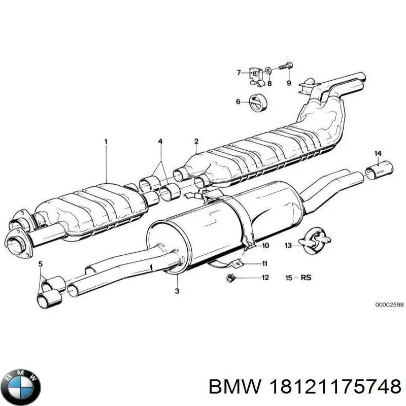 Silenciador, sección delantera para BMW 5 (E28)