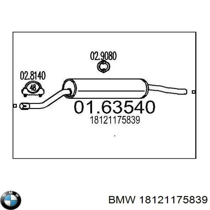 Silencioso trasero para BMW 5 (E28)