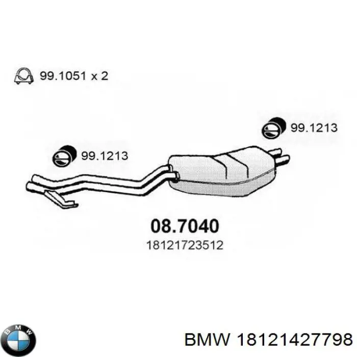 Comprar 18121427798 BMW Silenciador trasero