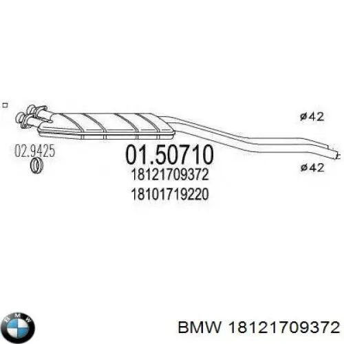 Silenciador del medio para BMW 3 (E30)