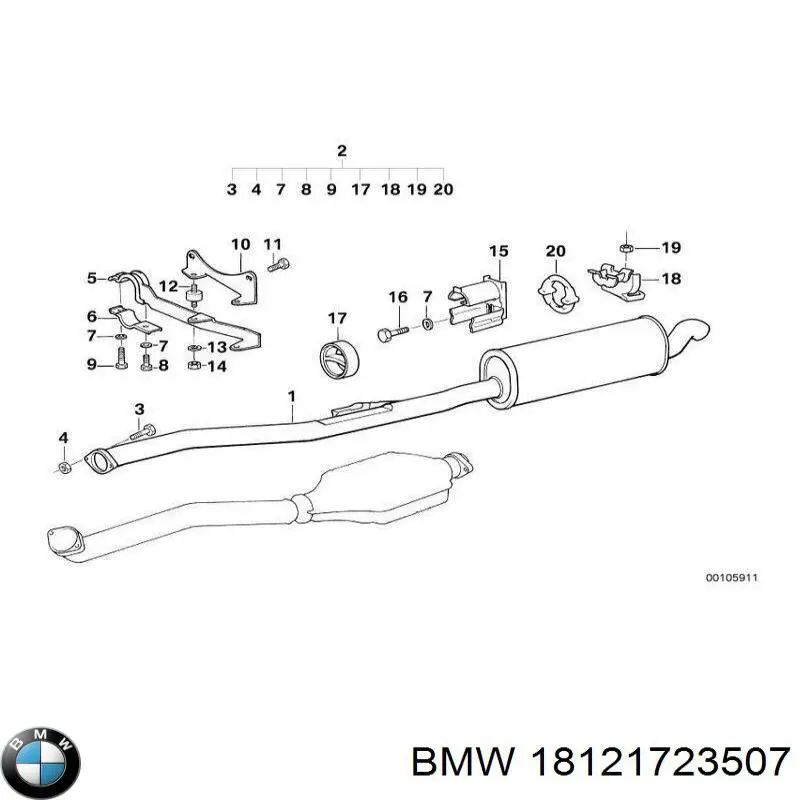 Silenciador central BMW 18121723507 precio, desde 64,05 EUR