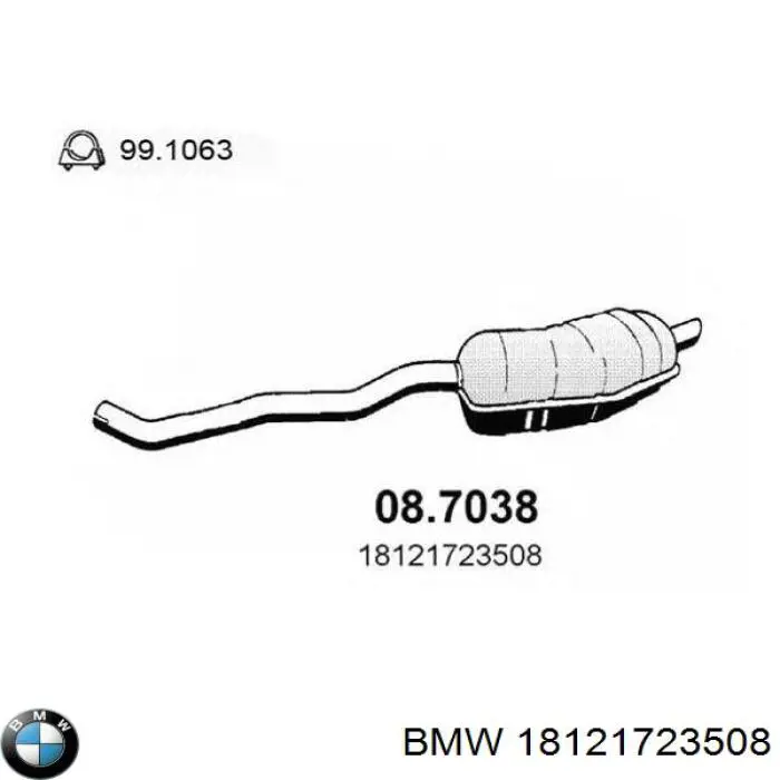 Silenciador trasero BMW 18121723508 precio, desde 145,08 EUR