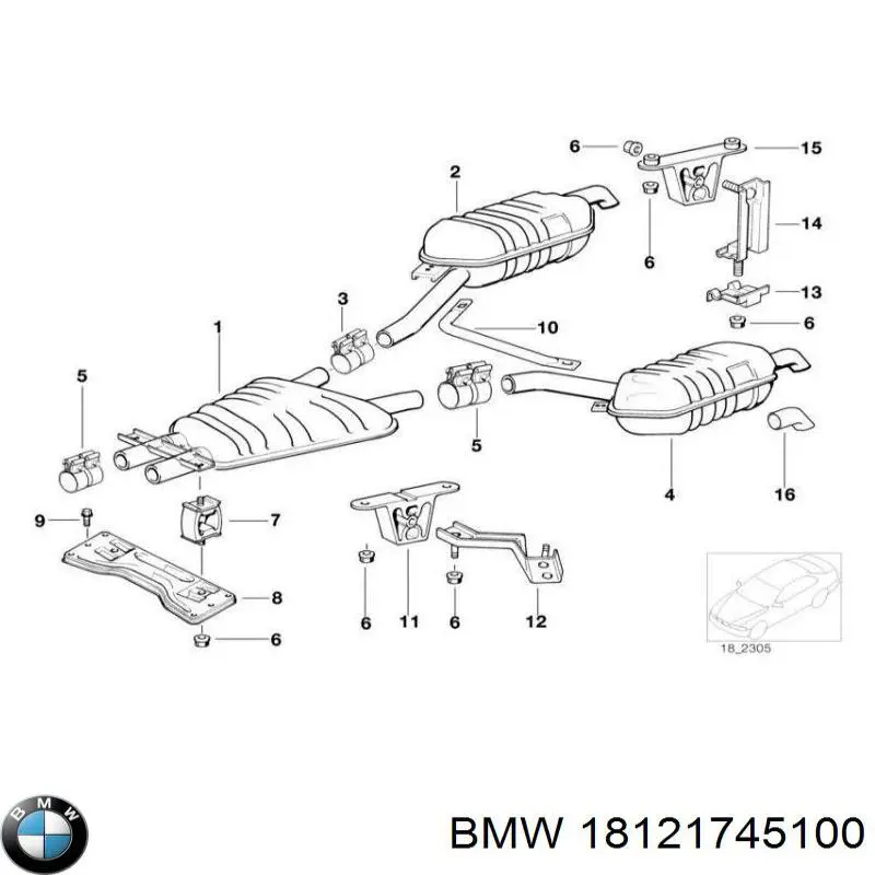 Silenciador trasero para BMW 7  E38