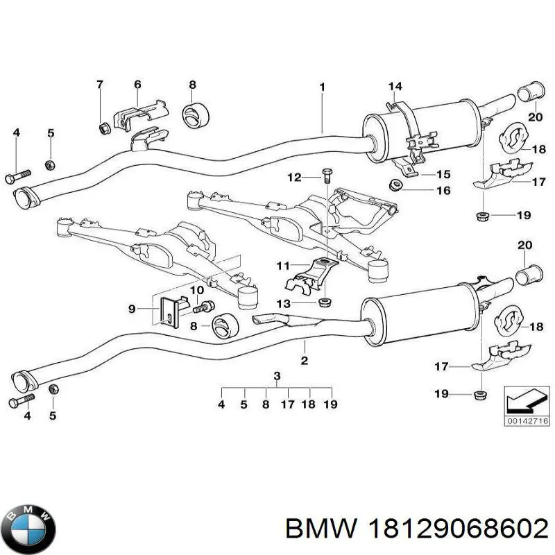 Silenciador trasero BMW 18129068602 precio, desde 619,11 EUR