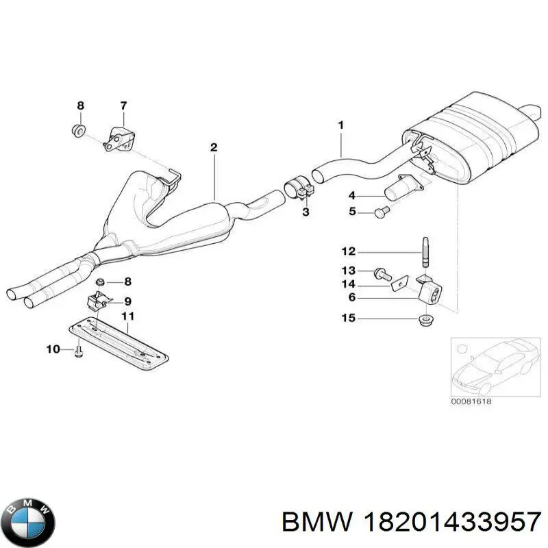 18201433957 BMW soporte, silenciador