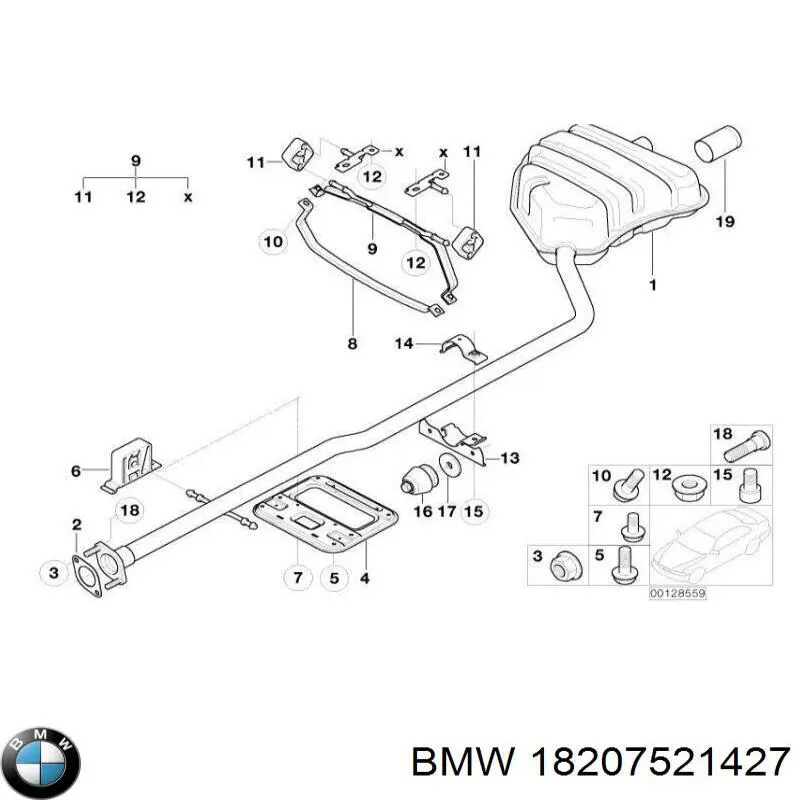 Almohadilla de tope silenciador BMW 18207521427 precio, desde 7,65 EUR