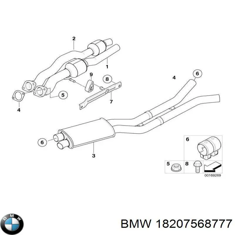Comprar 18207568777 BMW Abrazadera de tubo de escape trasera