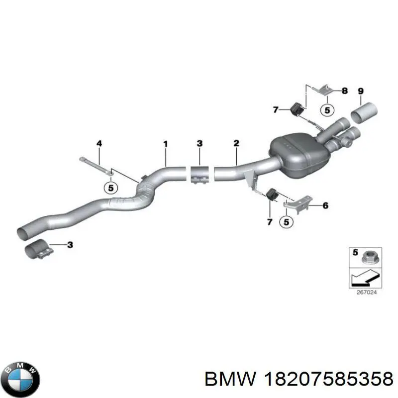 18207585358 BMW soporte, silenciador