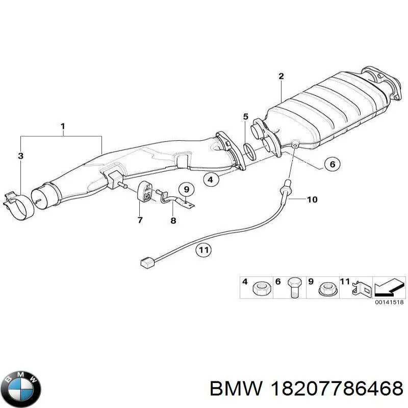Soporte silenciador BMW 18207786468