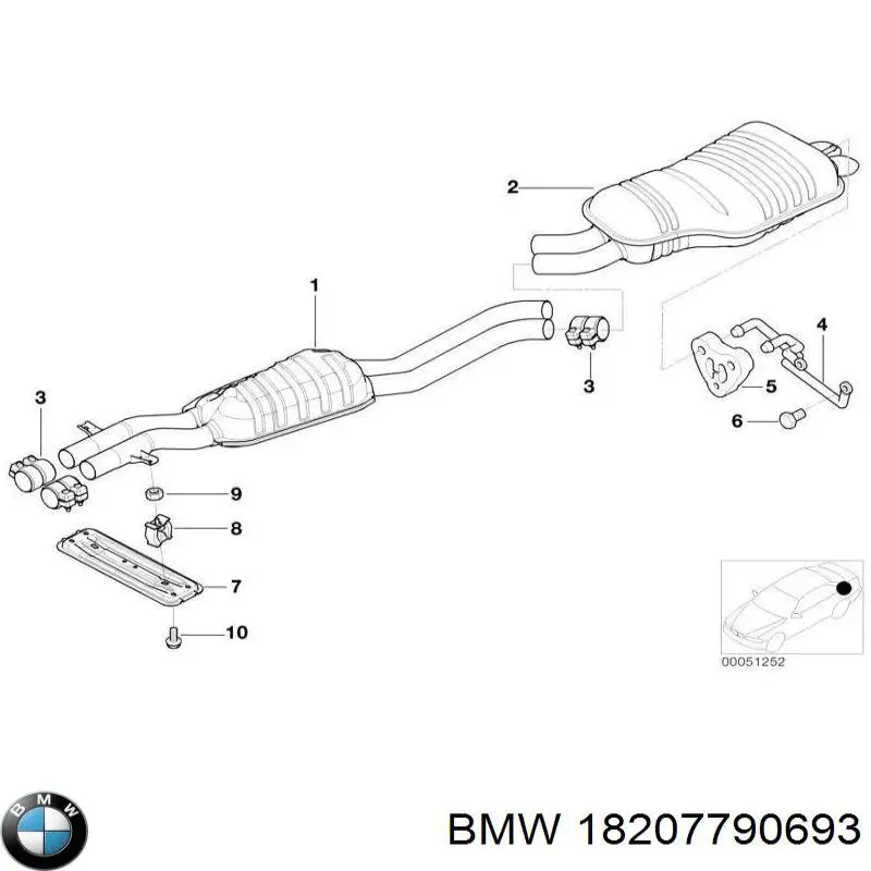 18207790693 BMW soporte, silenciador