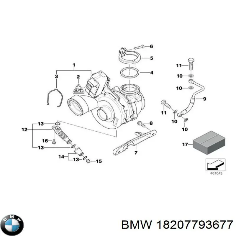 Abrazadera del colector de escape 18207793677 BMW