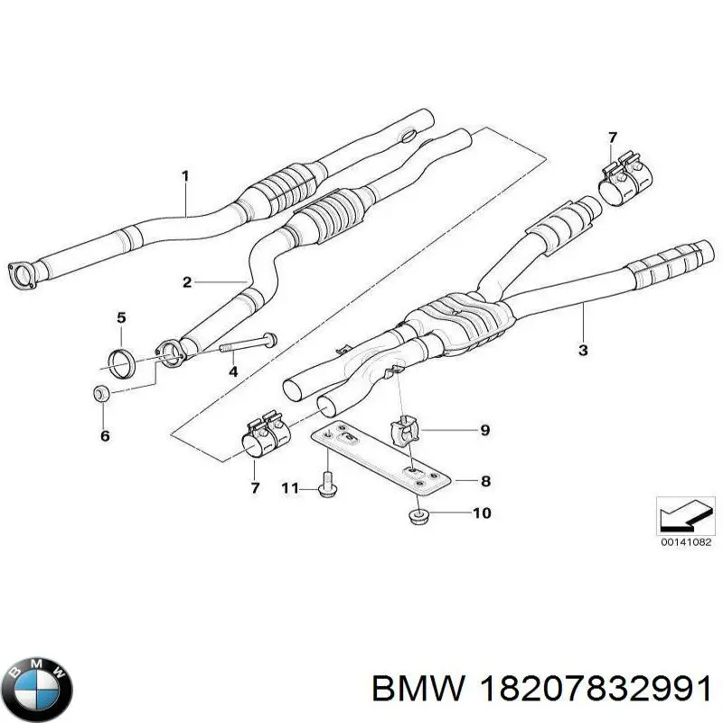 18207832991 BMW soporte, silenciador