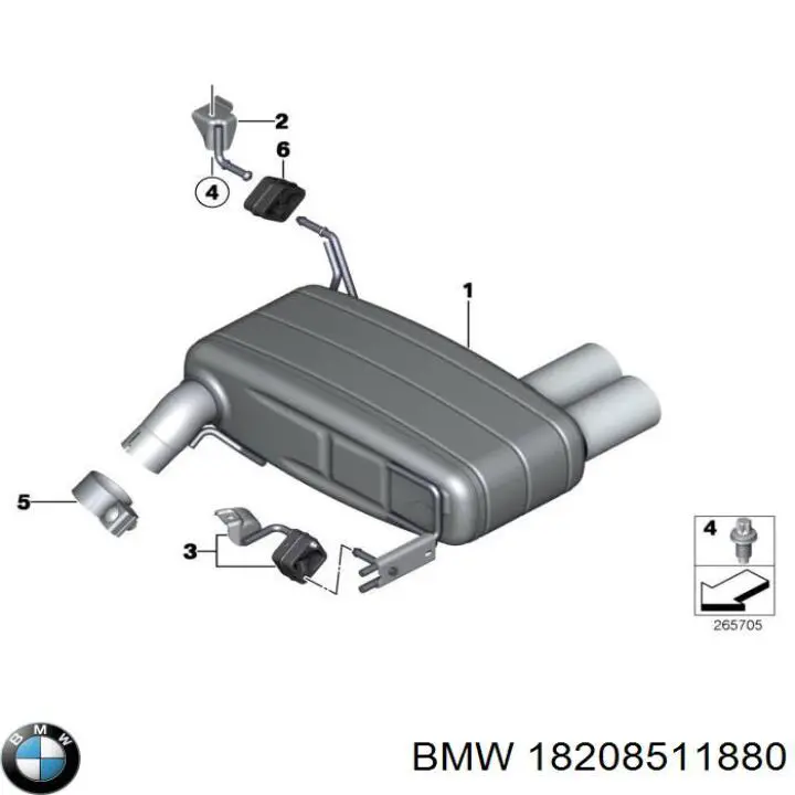 Abrazadera trasera del silenciador BMW 18208511880 precio, desde 2,04 EUR