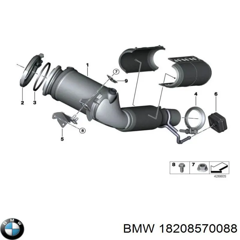 18208570088 BMW abrazadera de silenciador trasera