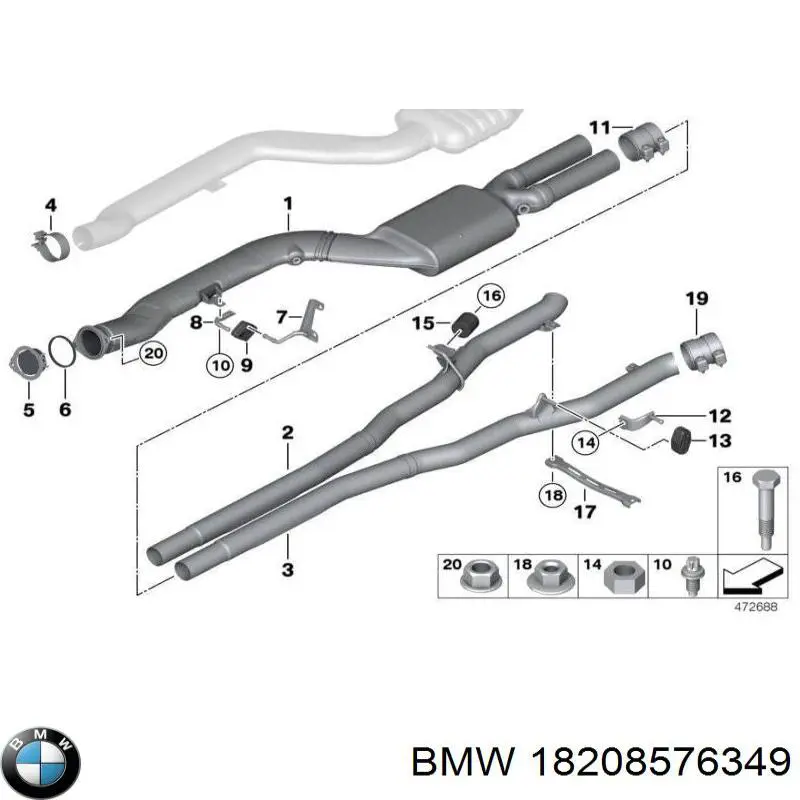 18208576349 BMW soporte escape