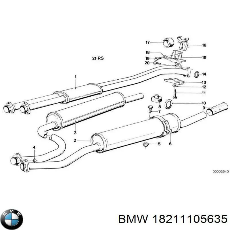18211105635 BMW soporte, silenciador