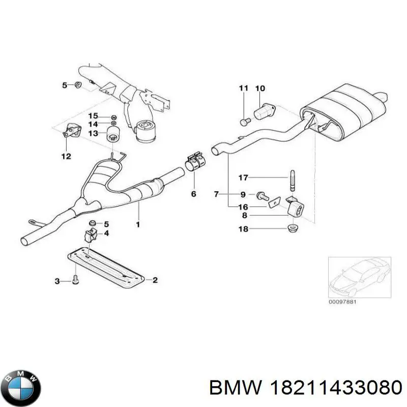 Comprar 18211433080 BMW Espárrago del colector de escape